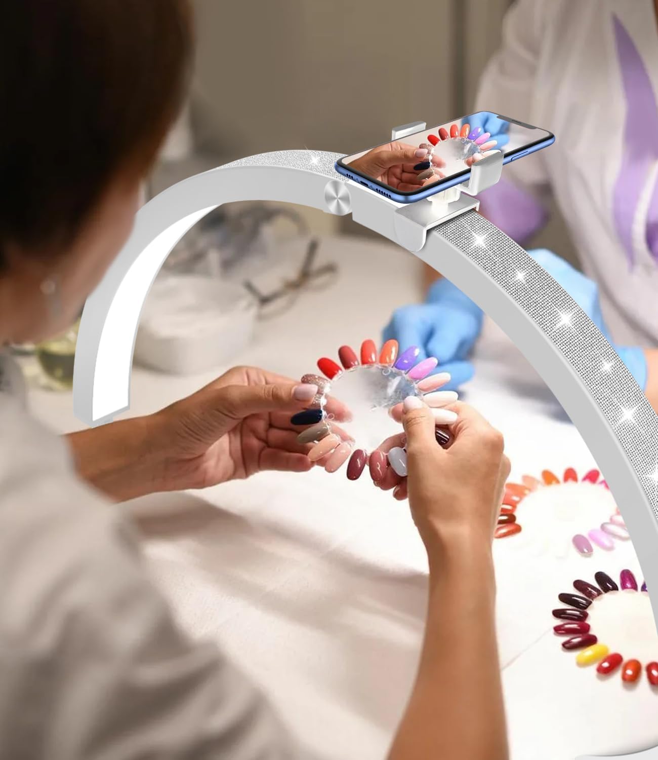 Thumbnail 2 de yAyusi Mezza Luna Lampada per Unghie da Tavolo con Supporto e Controller, 74 cm, 40W