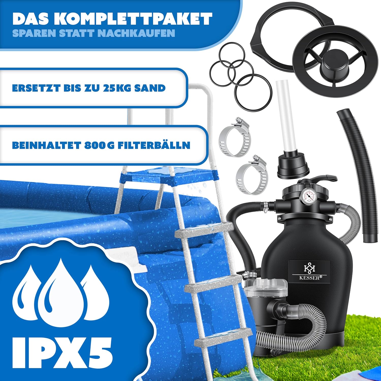 Thumbnail 3 de KESSER Sandfilteranlage Sandfilter+700g Filterbälle