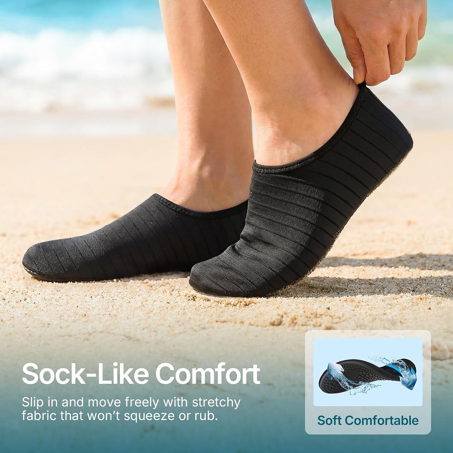 Detalle 2 de ATHMILE QSW1 Water Shoes for Adults, Quick-Dry Fabric and Protective Sole