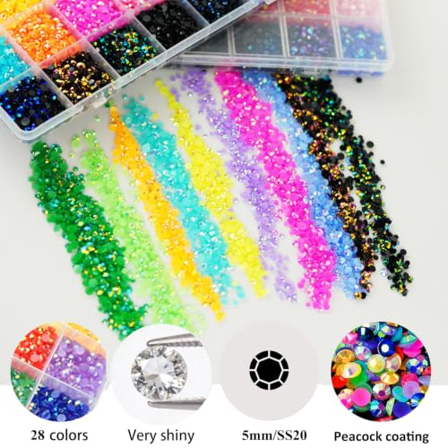 Thumbnail 1 de CUKUNAL 28Colours 5mm SS20 Rhinestone Bedazzling Kit