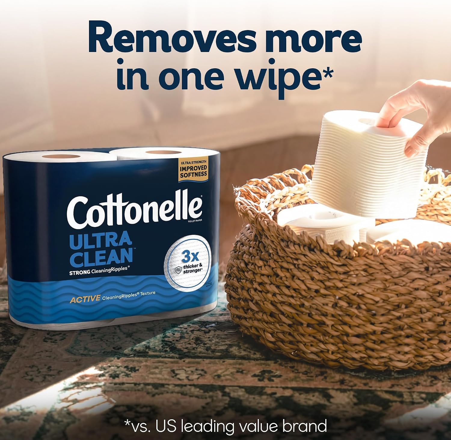 Detalle de Cottonelle ultra clean toilet paper 24 rolls