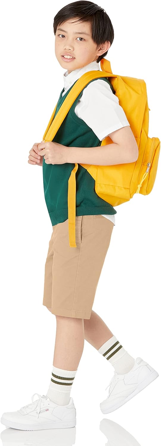 Detalle 2 de Amazon Essentials Jungen Gewebte Uniform-Shorts mit Flacher Vorderseite (knitterfrei) – schlichte Chino-Shorts für Schule und Alltag