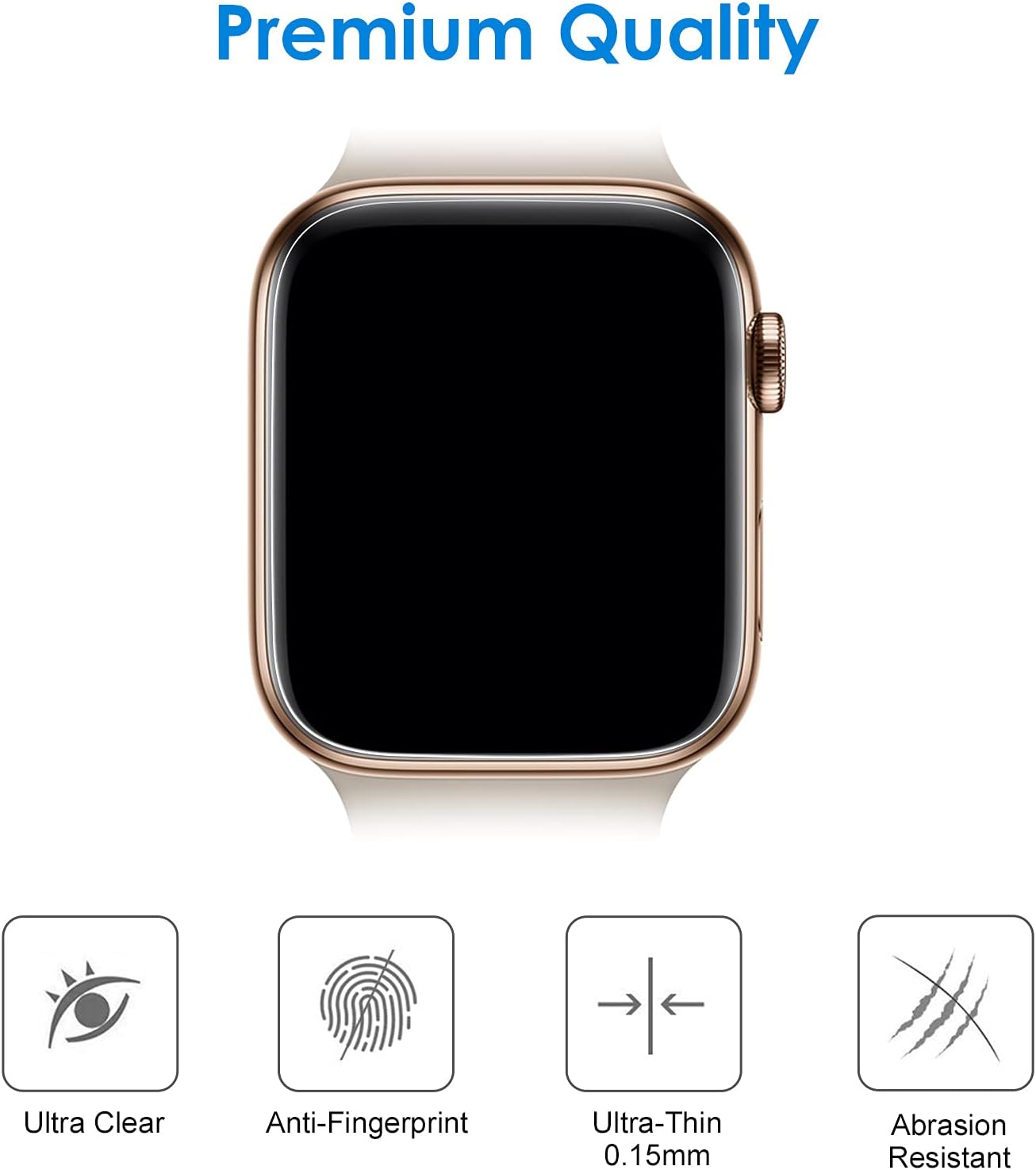 Detalle de JETech 0878- folia ochronna TPU do Apple Watch 40 mm, 3 sztuki, HD