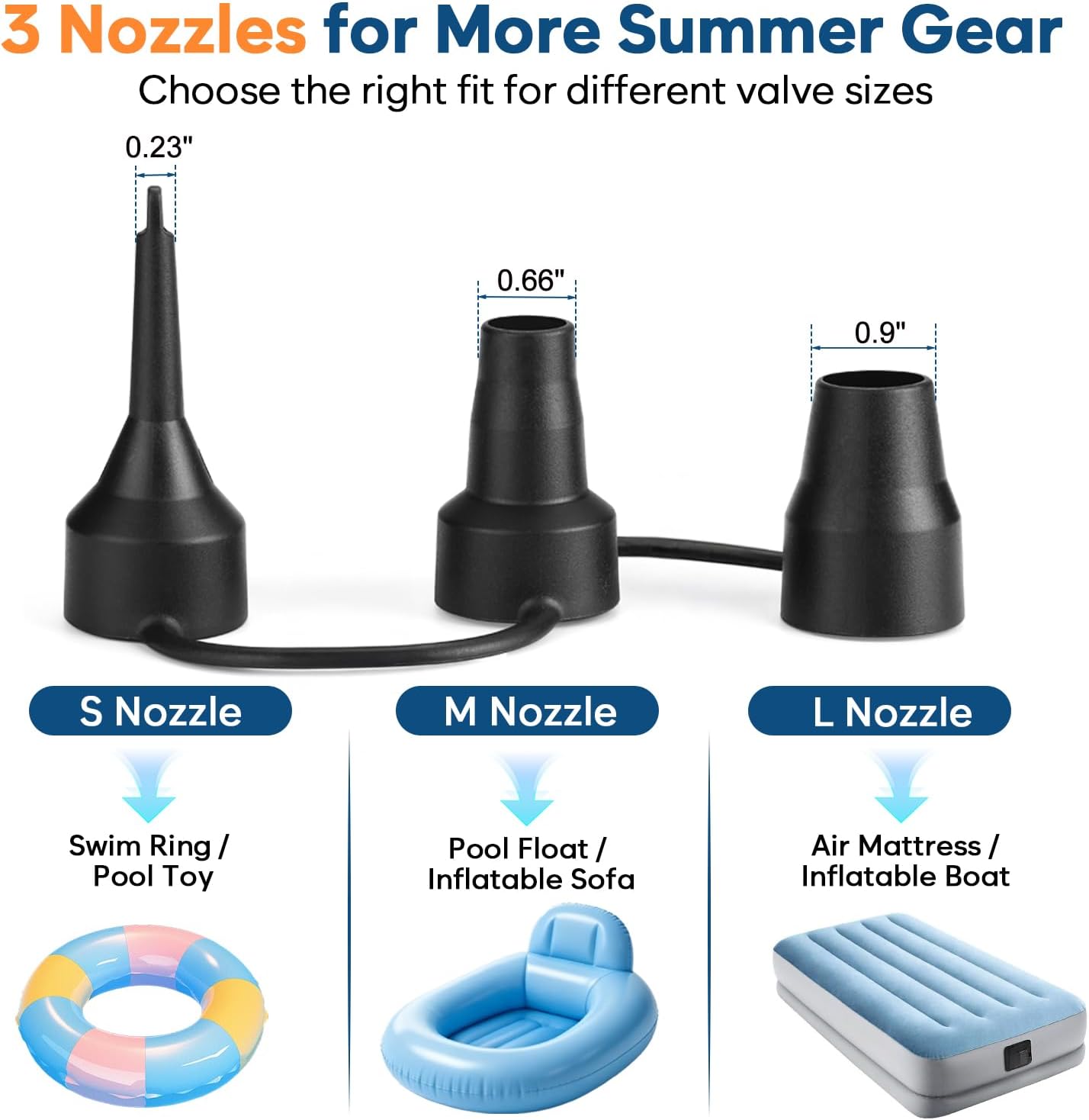 Thumbnail 6 de AGPTEK Electric Air Pump: Portable 3-Nozzle Inflator/Deflator for Indoor & Outdoor Use