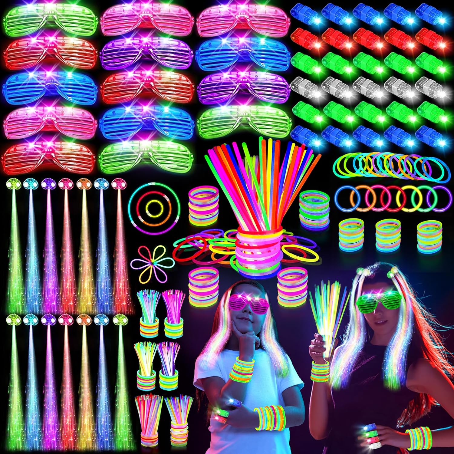 Detalle de SHQDD Glow Party Supplies 158 PCS
