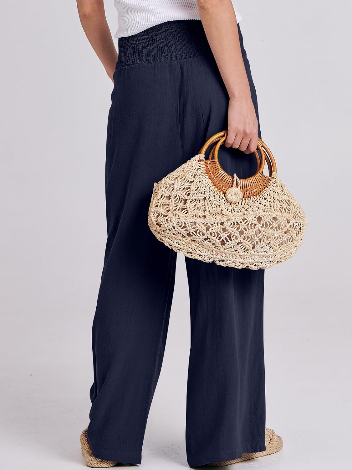 Thumbnail 4 de ANRABESS Linen Palazzo Pants High Waist 2026