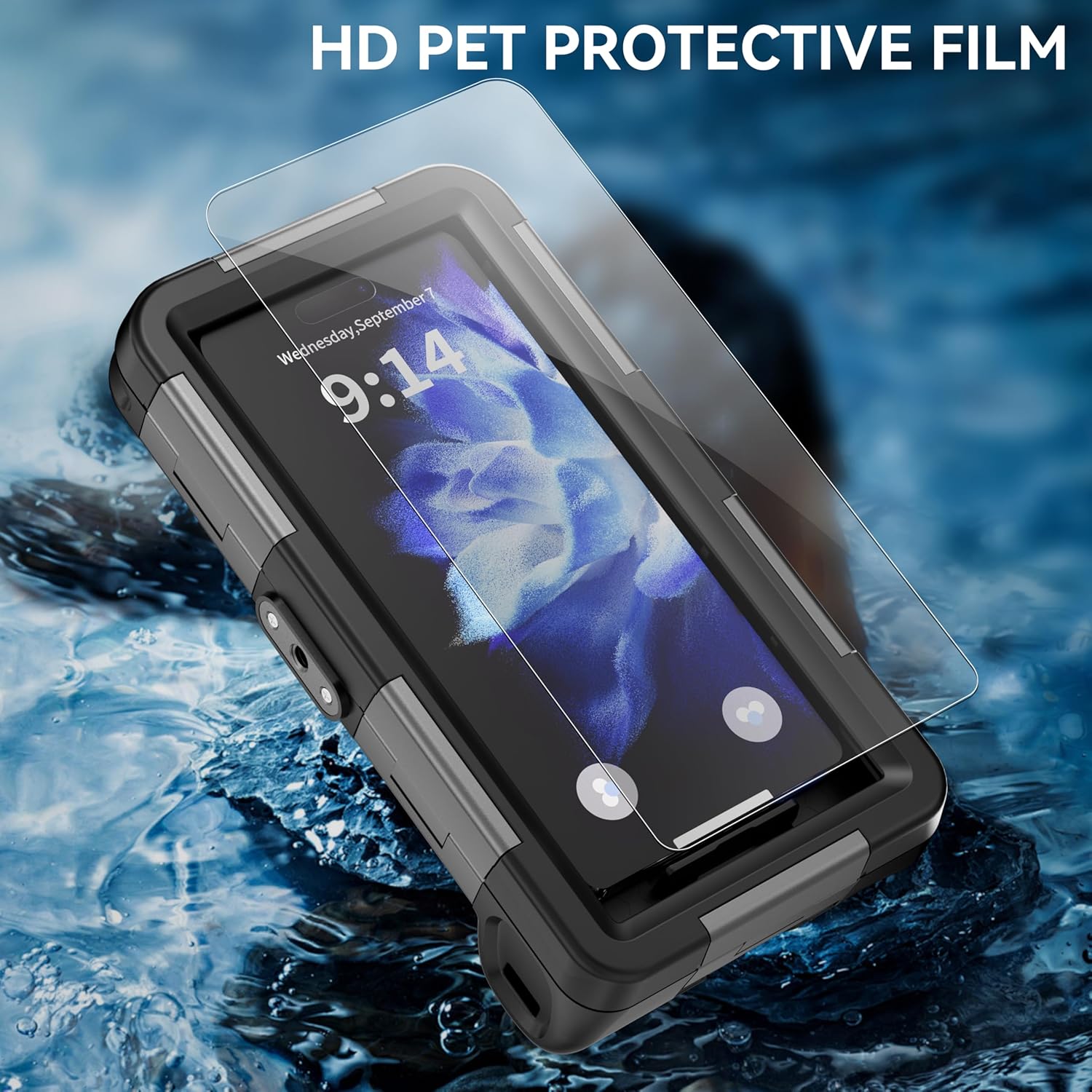 Thumbnail 5 de Hllhunkhe Diving Waterproof Phone Case for iPhone: 15 m Depth Protection with Full Sealing and Lanyard