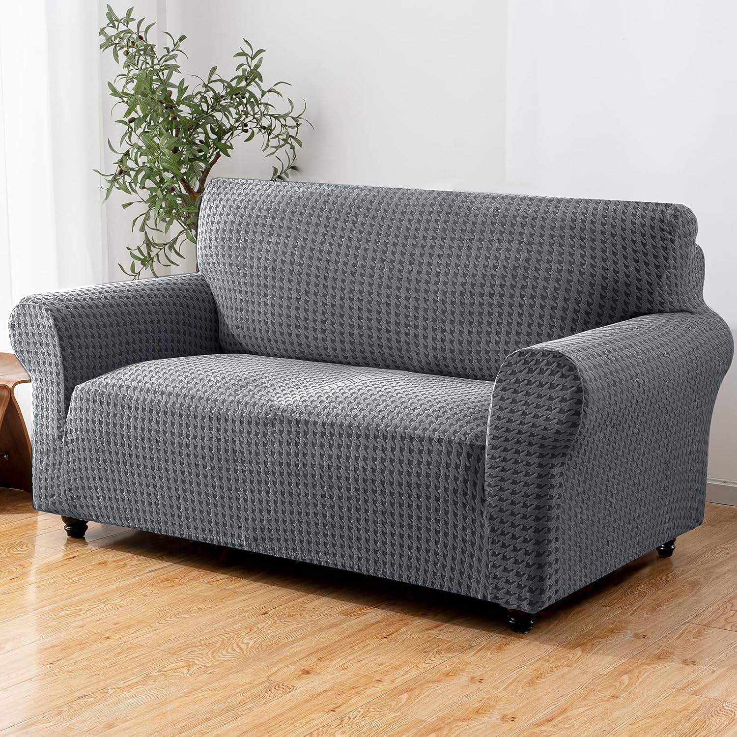 Detalle 2 de YSTELLAA Housse Canapé 2 Places Gris Clair 🛋