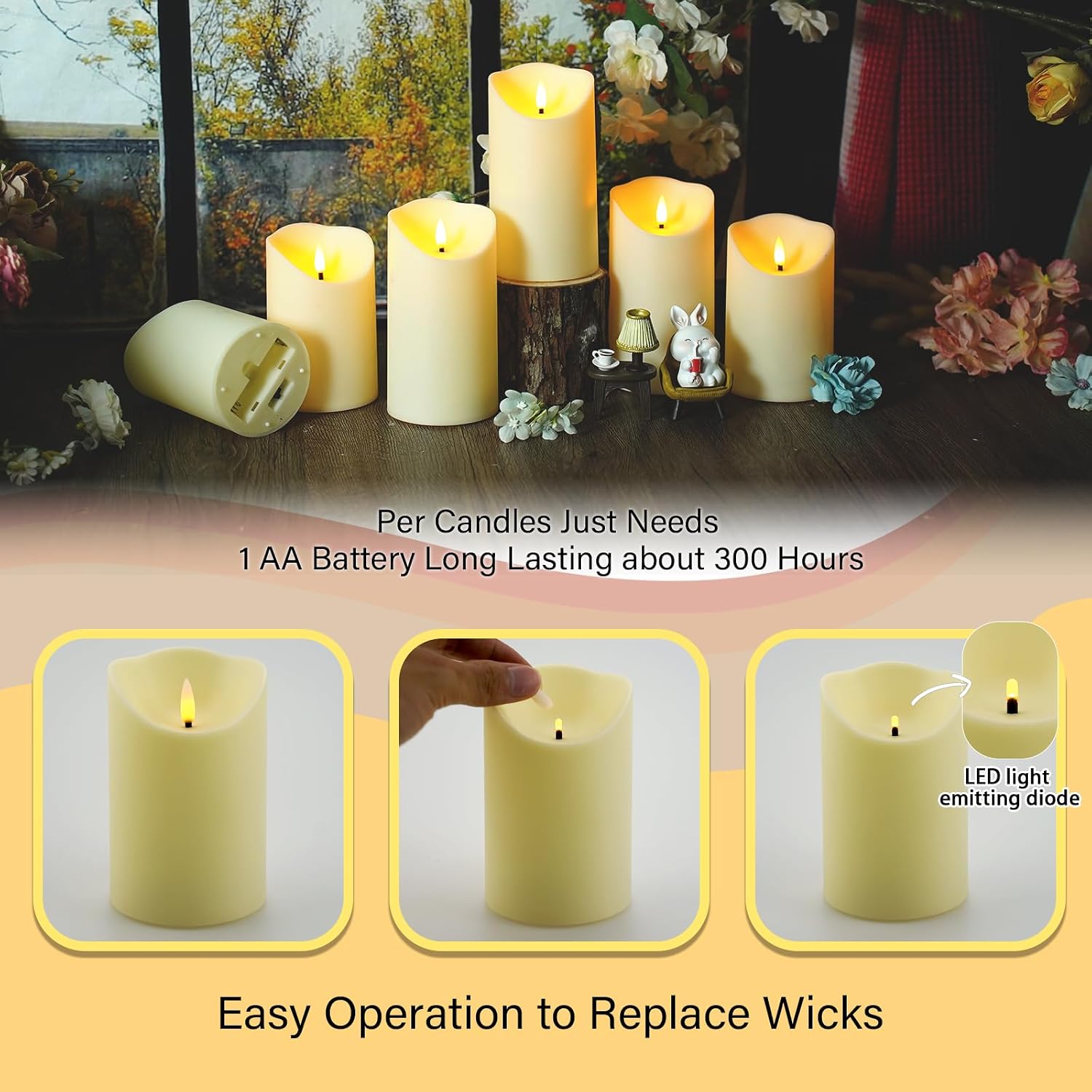 Thumbnail 4 de Nimiko Flameless Candles, Set of 24