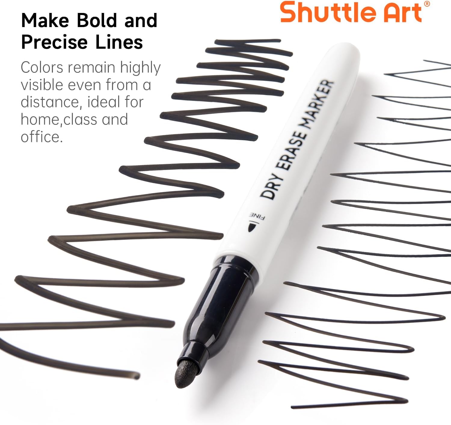 Thumbnail 1 de Shuttle Art Dry Erase Markers 15-pack black 🖊️