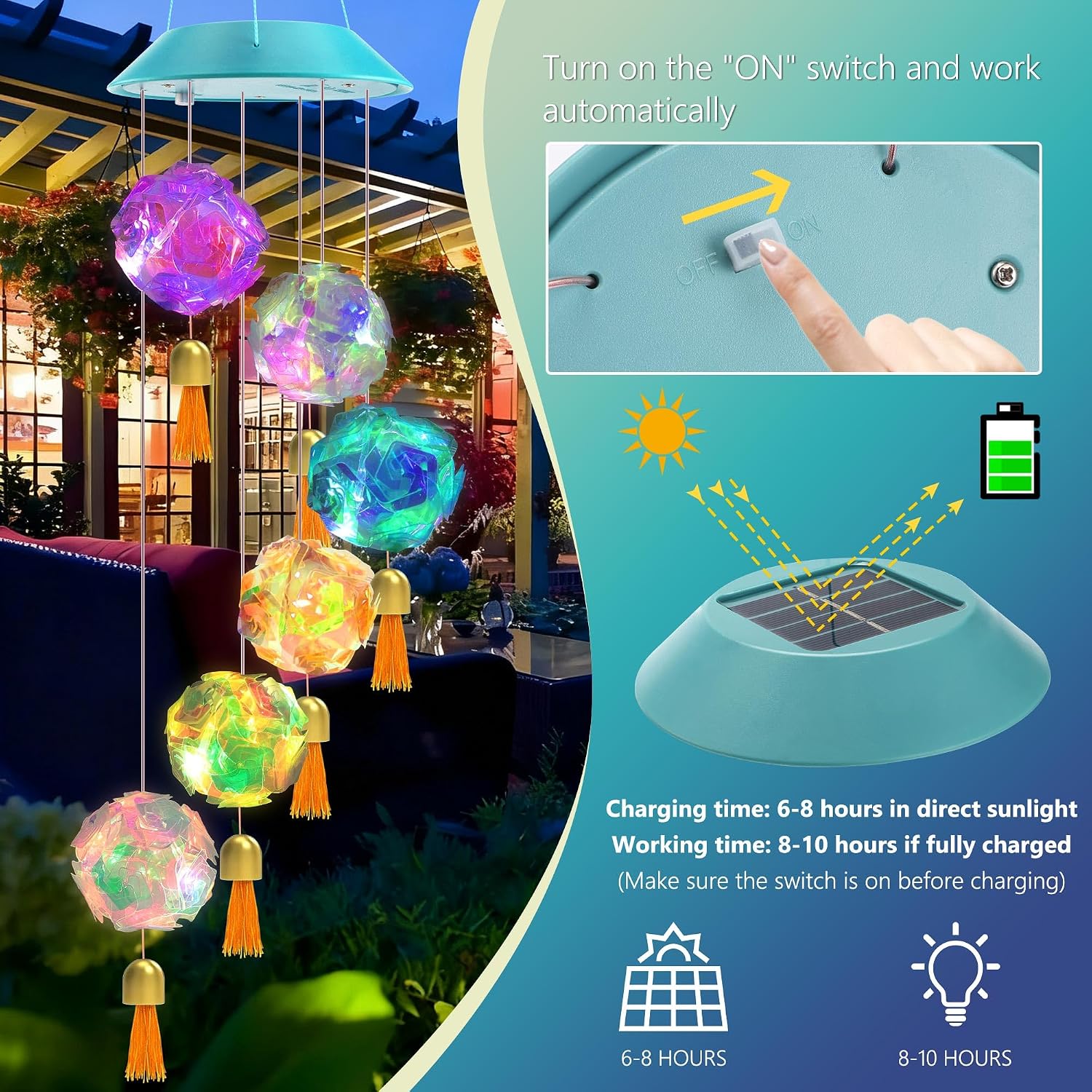 Detalle de Toodour Solar Wind Chime