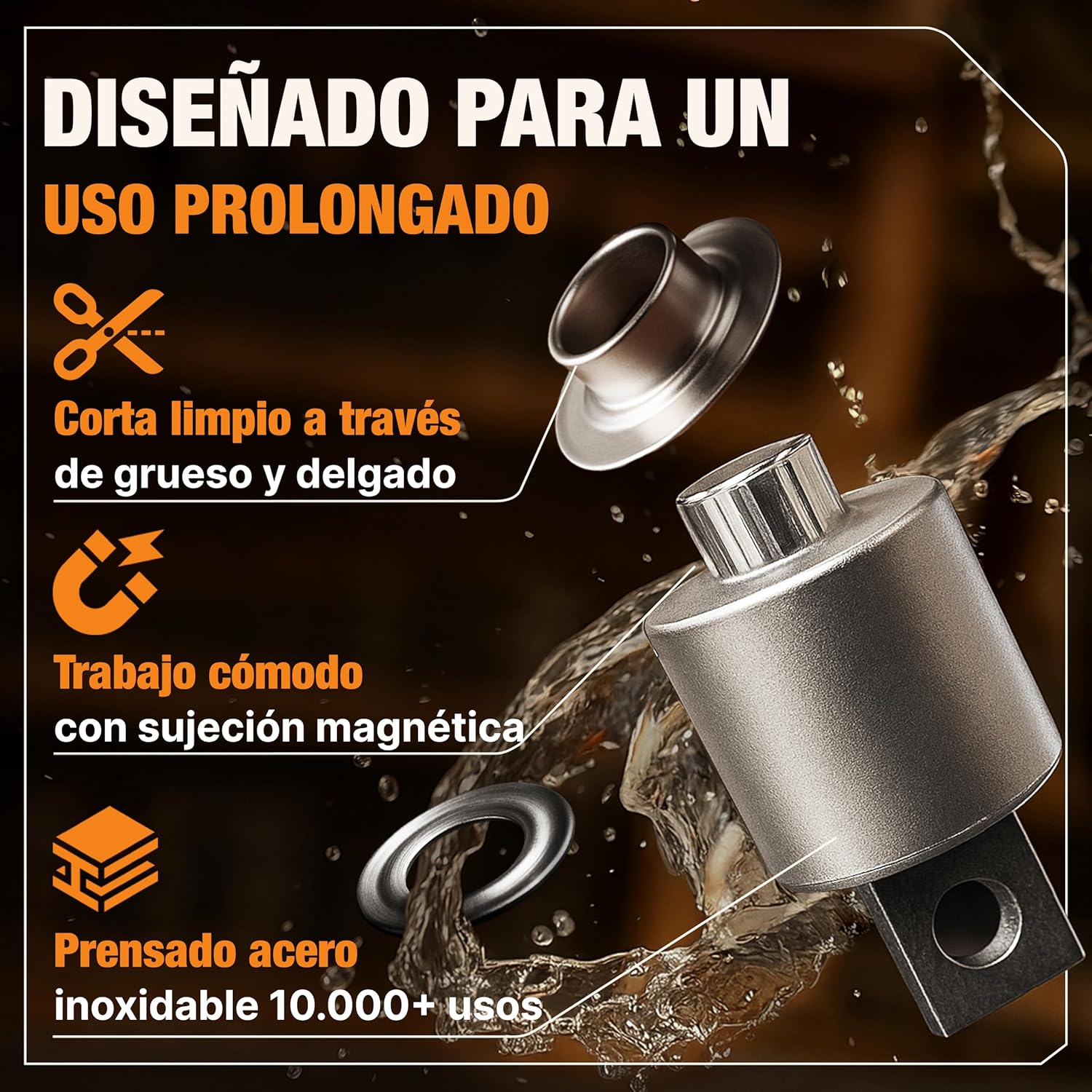 Detalle 2 de BAURIX 200 ojetes metal Ø12 mm con cabezal magnético