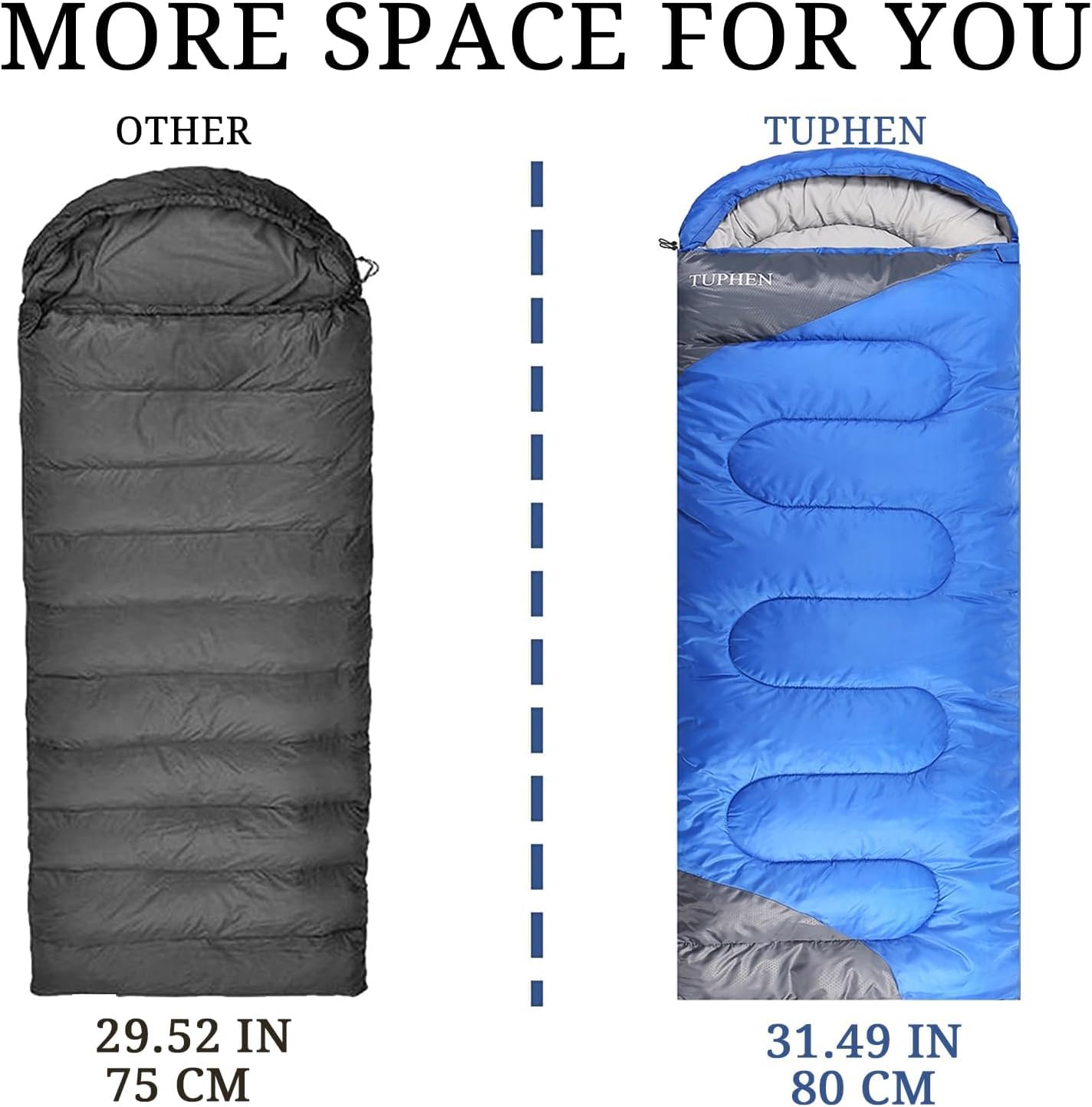 Detalle 2 de tuphen Schlafsack 3-4 Jahreszeiten