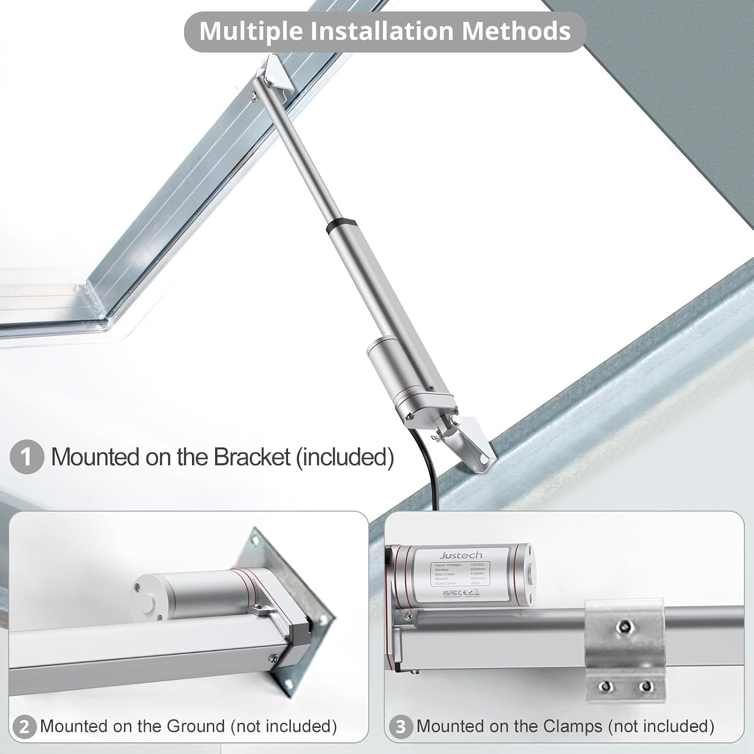 Detalle de Justech linear actuator, 200 mm stroke