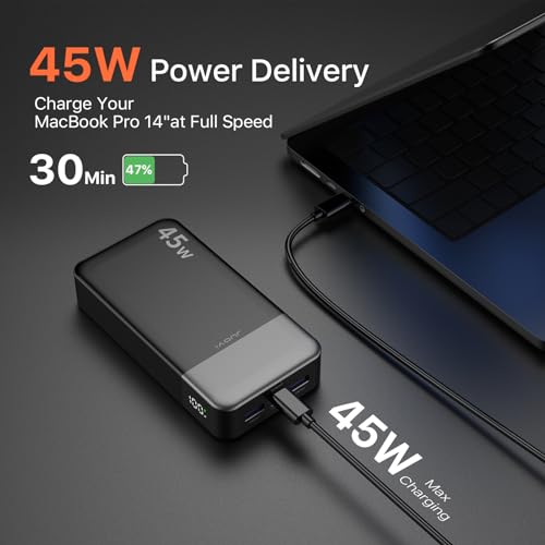 Detalle 2 de JUOVI 45W Power Bank 20000mAh: ricarica rapida e multi-dispositivo per lavoro e viaggio