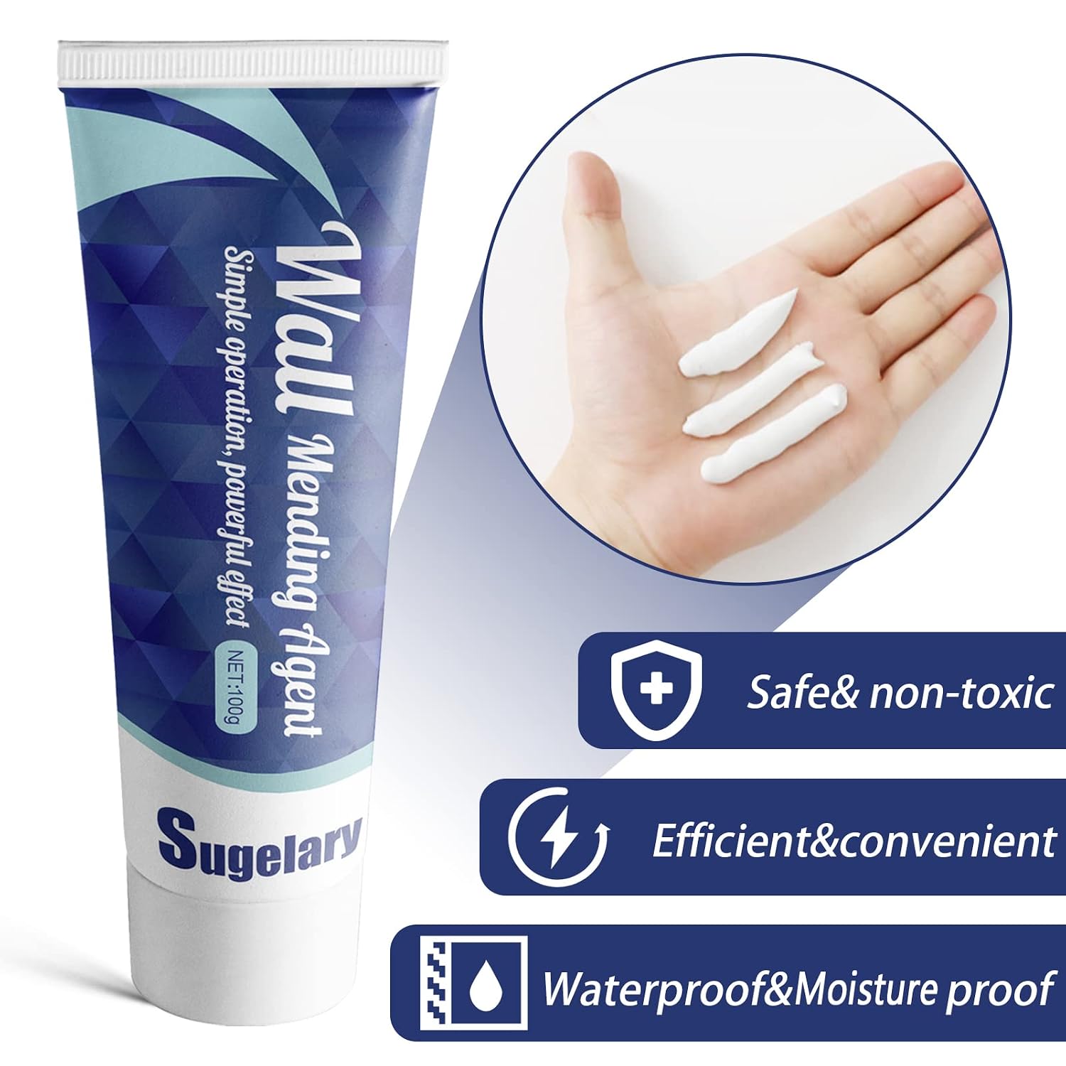Detalle de Sugelary spackling Drywall Repair Kit, White Paste, 2 x 100 g