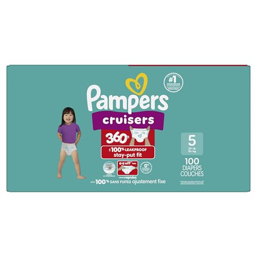 Thumbnail 12 de Pampers Cruisers 360° Diapers, Size 5 (100 Count) with 360° Stretch, Leakproof Fit