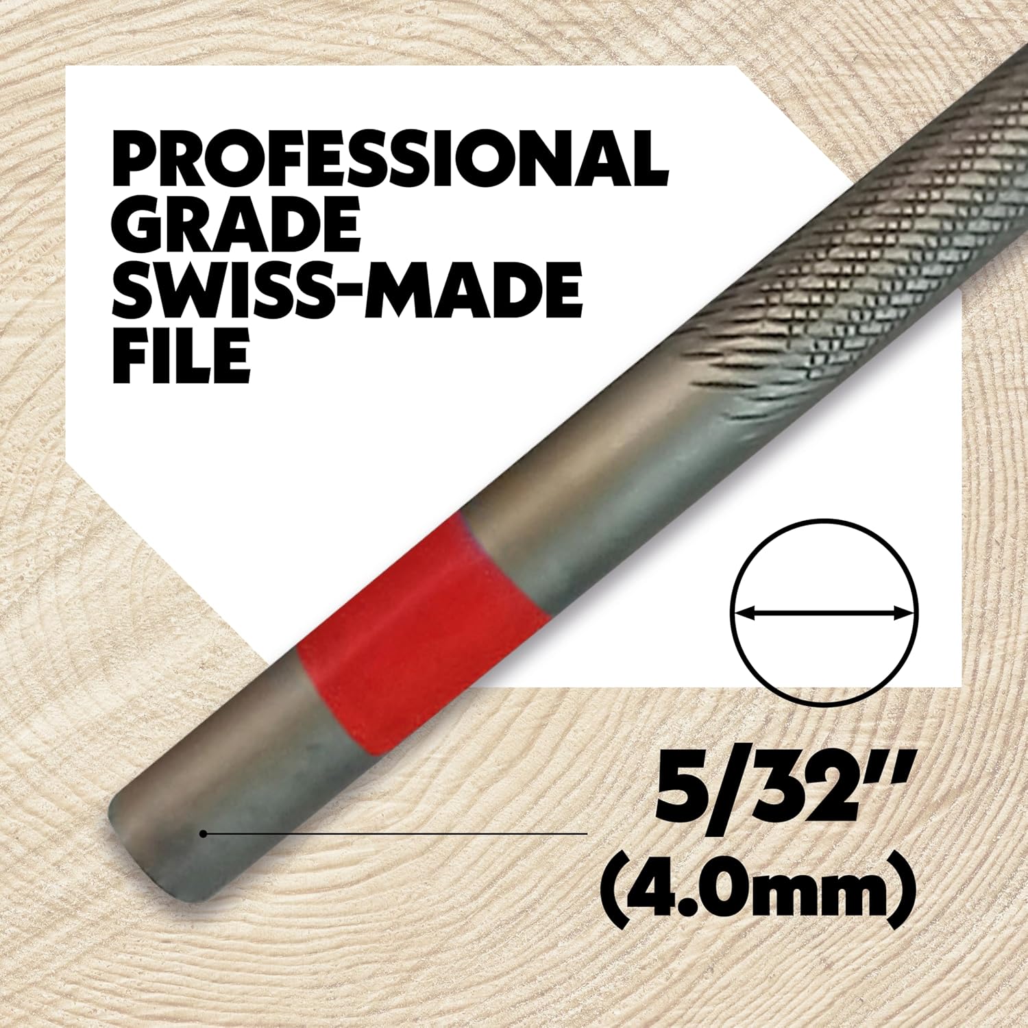 Detalle 2 de Oregon Round Chainsaw Files 4.0mm — Chain File Pack 🪚