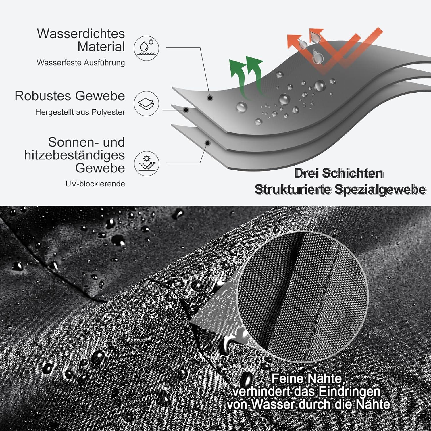 Thumbnail 5 de LIHAO Motorradabdeckung (Abdeckplane) 245 × 105 × 125 cm – winterfest, wasserdicht & UV-geschützt