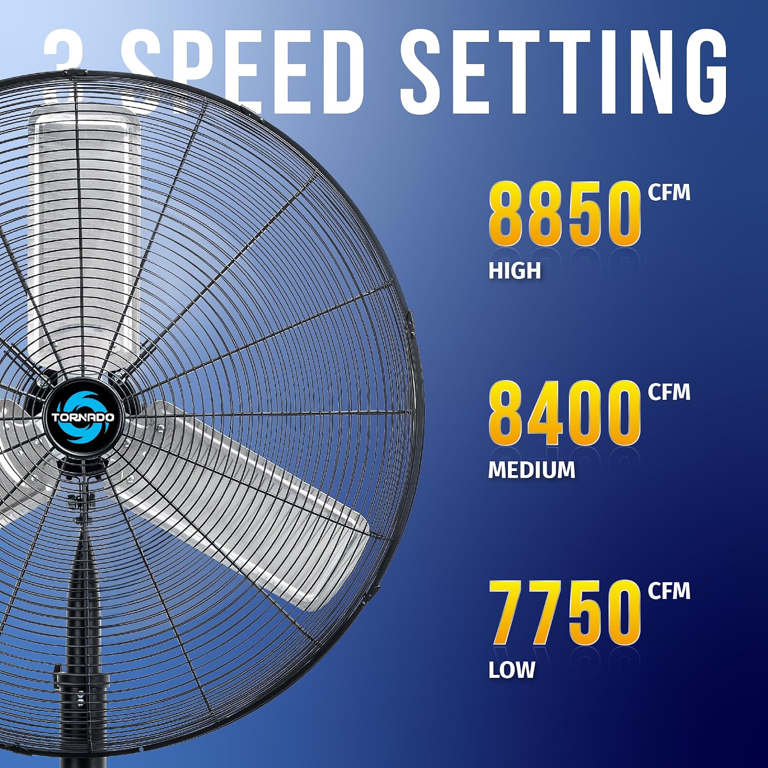 Thumbnail 2 de Tornado 8850 CFM 30-Inch Pedestal Fan: High-Velocity, Non-Oscillating for Large Indoor Spaces