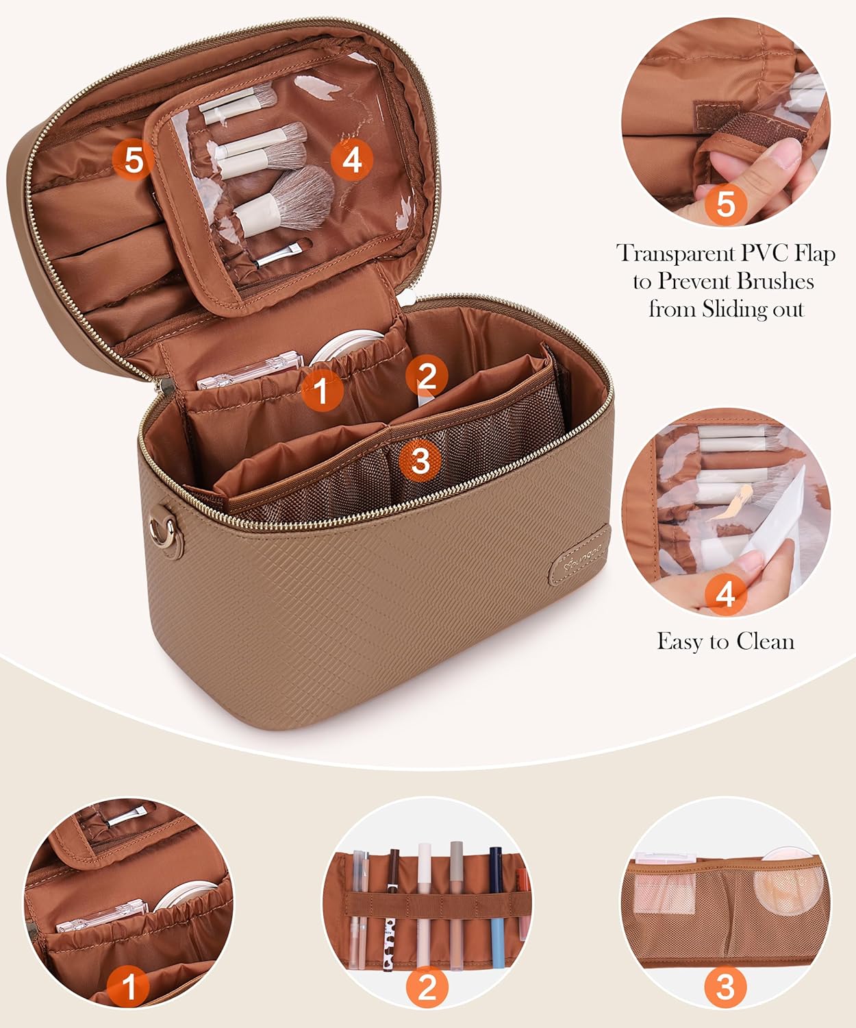 Detalle de Youngoa Large Makeup Bag 26 x 17 x 14 cm