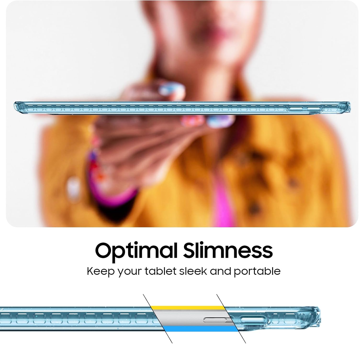 Thumbnail 6 de Fintie Glitzer-Hülle für iPad 10,2 Zoll (9./8./7. Generation, 2019–2021) – transparente Glitzer-Schutzhülle mit Stifthalter und Auto Sleep/Wake