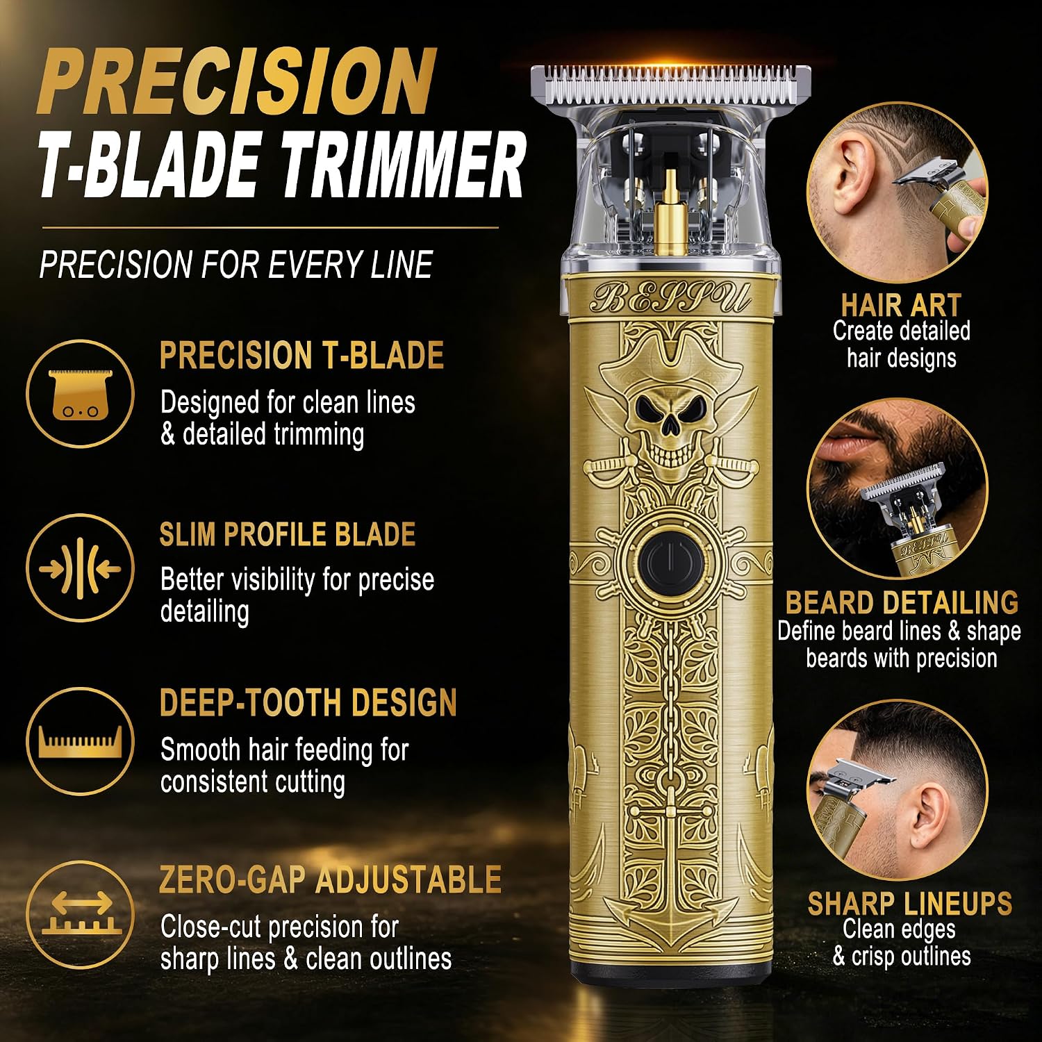 Detalle 2 de FADEKING Professional Hair Clippers with LCD Display ⚙