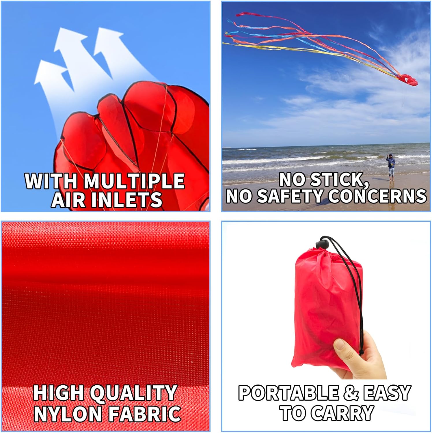 Thumbnail 2 de Kaiciuss Octopus Kite – Easy to Fly 28" x 158" Soft Kite for Kids & Adults
