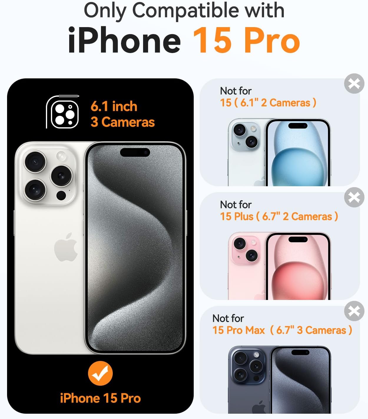 Thumbnail 1 de CANSHN Magnetic iPhone 15 Pro Case 6.1