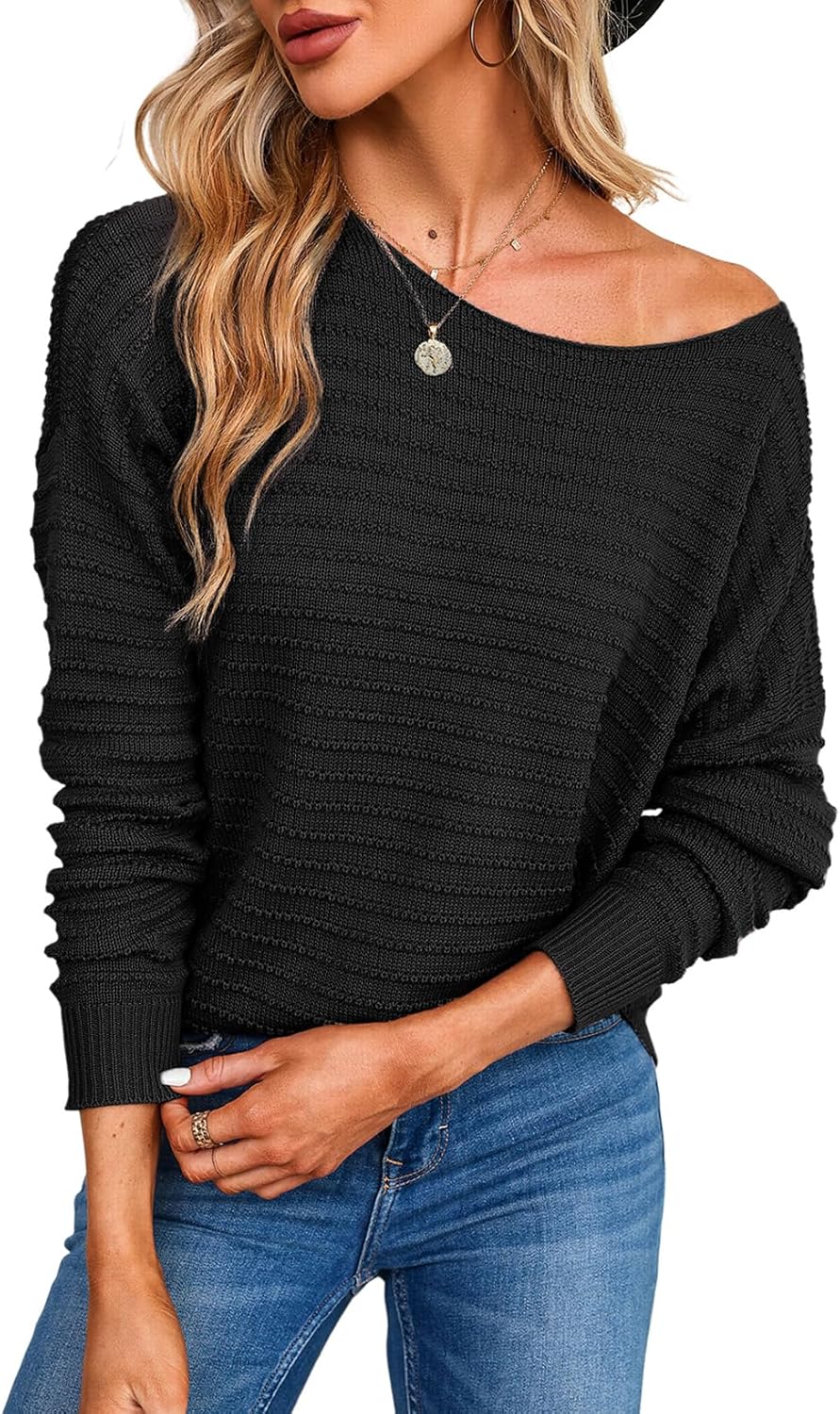 Thumbnail 5 de Dokotoo Damen Pullover Rundhals Struktur Strickpullover langarm Einfarbig S–XXL