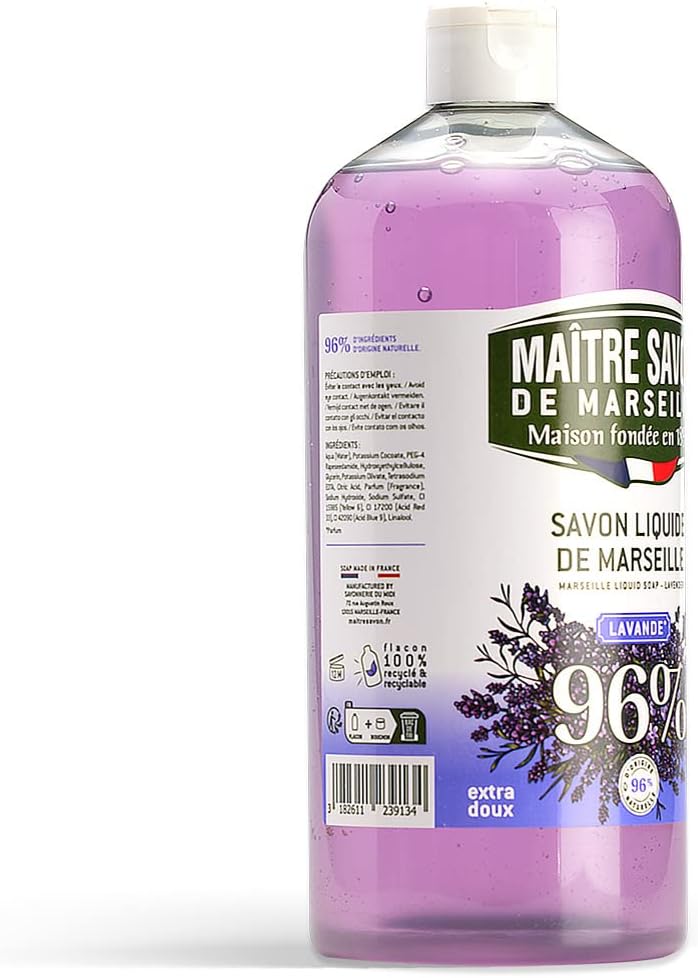 Detalle 1 de Maître Savon de Marseille flytande tvål 1L med lavendeldoft