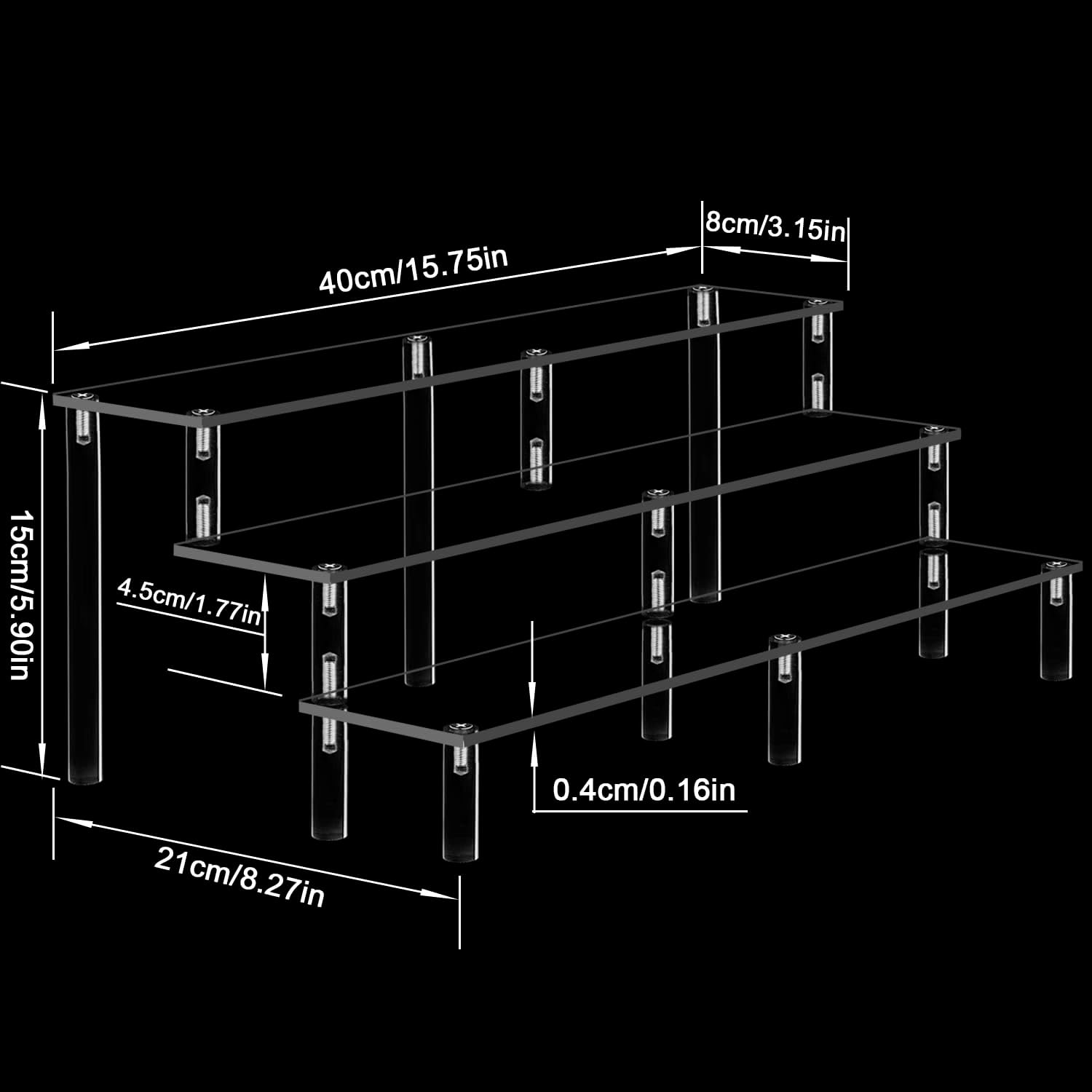 Thumbnail 1 de Acrylic riser display shelf 38x19x14cm