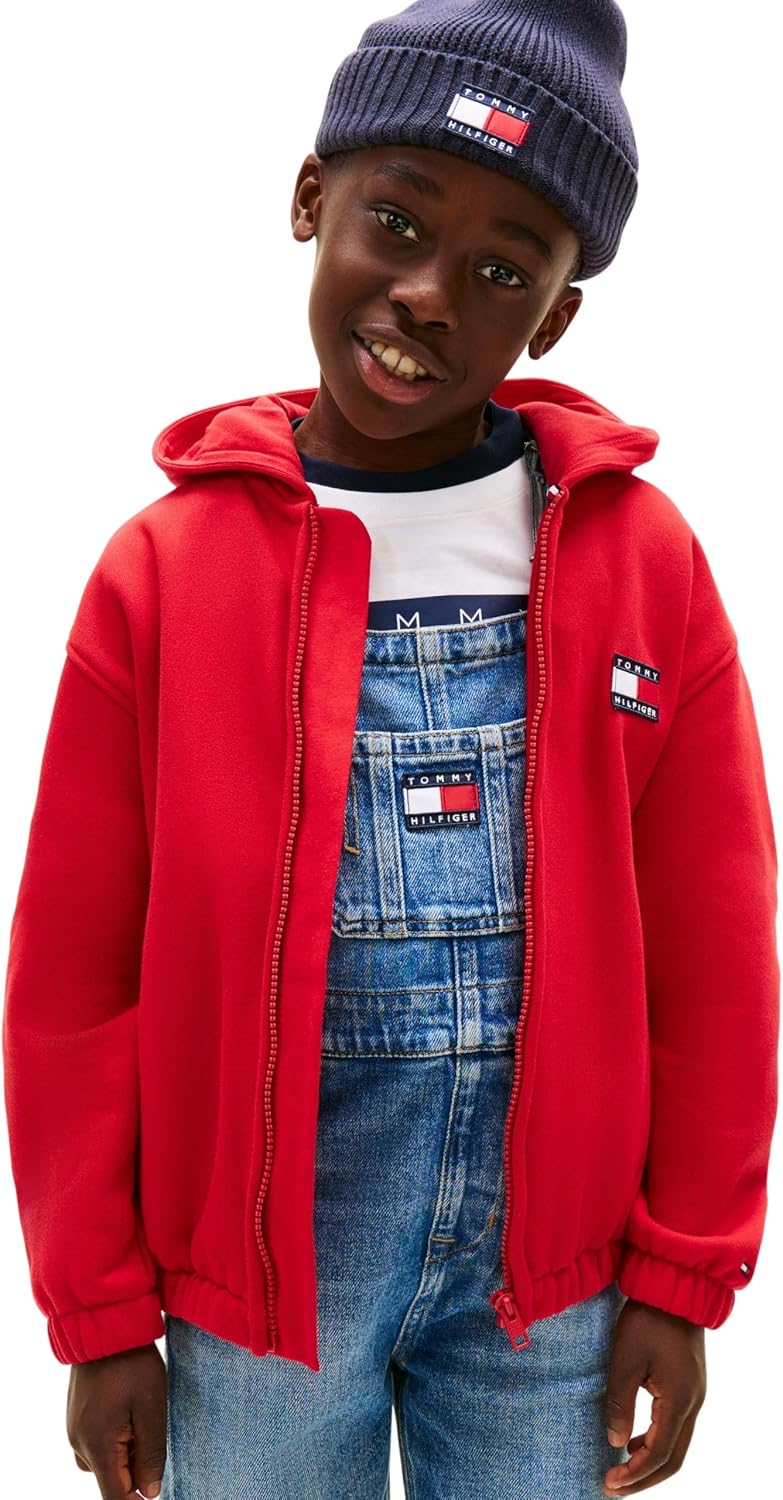 Detalle de Tommy Hilfiger Sweat à Capuche zippé Mixte — authenticité et confort durable