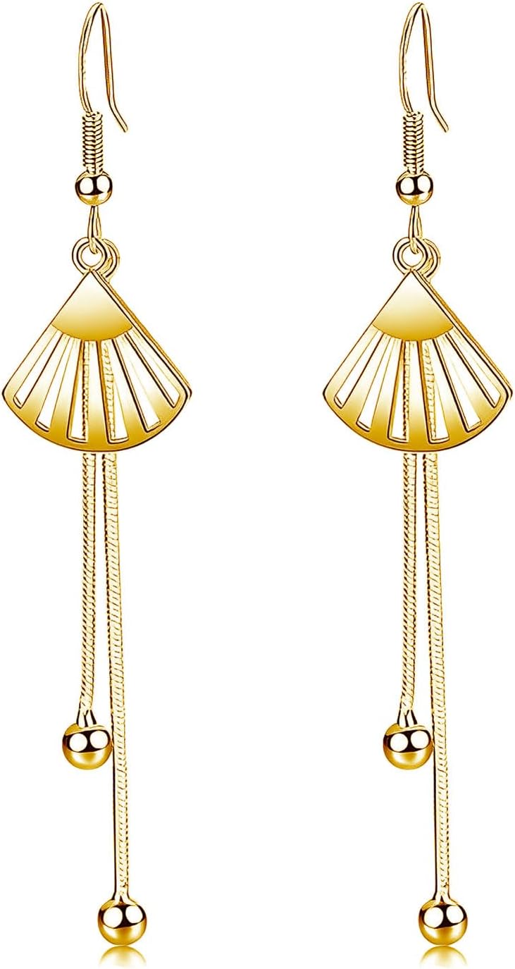 Detalle de Kamise Silver Dangle Earrings 8cm