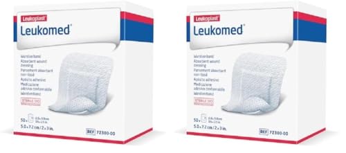 Detalle de Leukomed Sterile Klebekompresse 7,2 cm x 5 cm – 50 Stück (Packung mit 2) von BSN medical