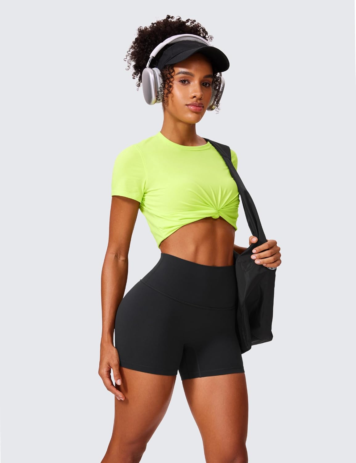Detalle de Pantaloncini yoga CRZ YOGA Donna Butterlift con sollevamento del sedere, vita alta senza cucitura frontale