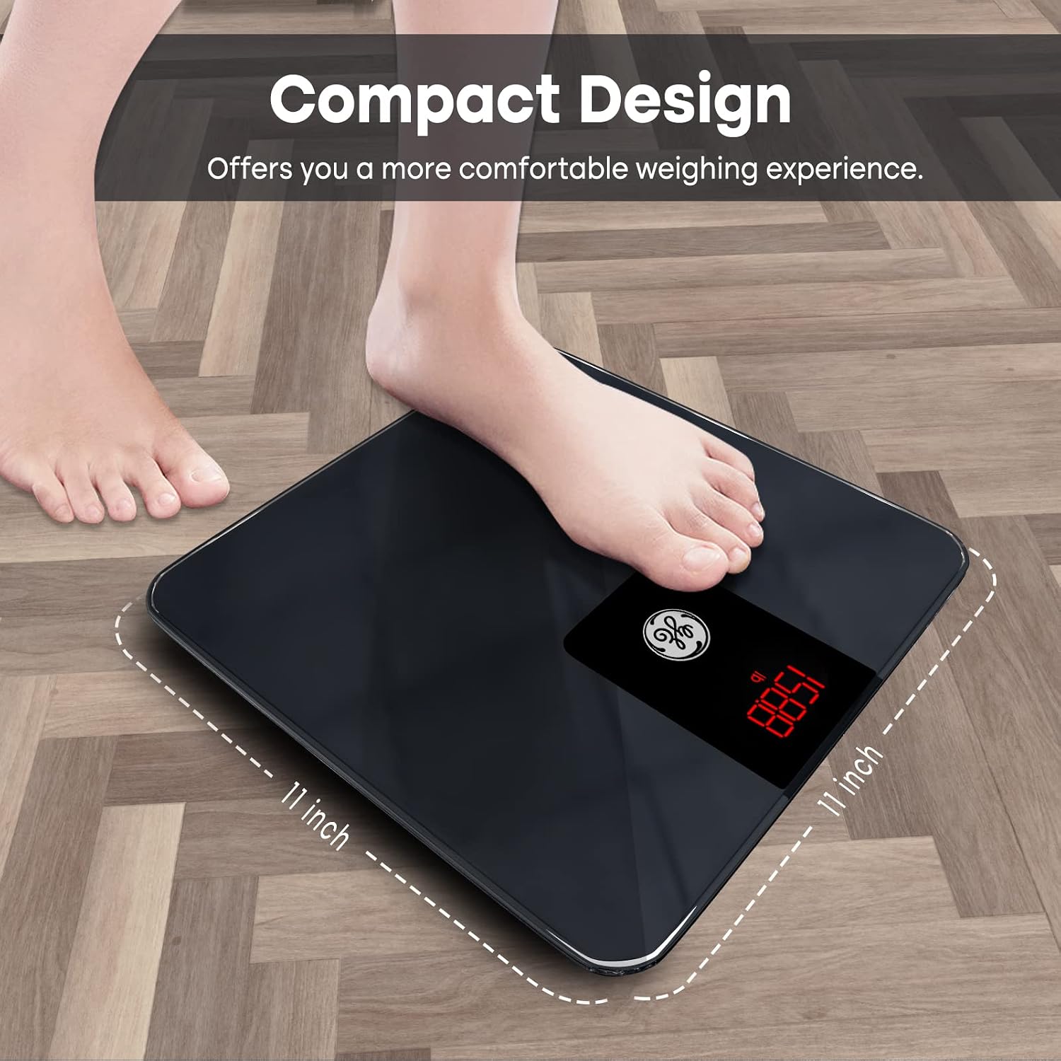 Detalle 2 de GE Fit Prime Digital Bathroom Scale, 400 lb, Bluetooth and BMI Tracking