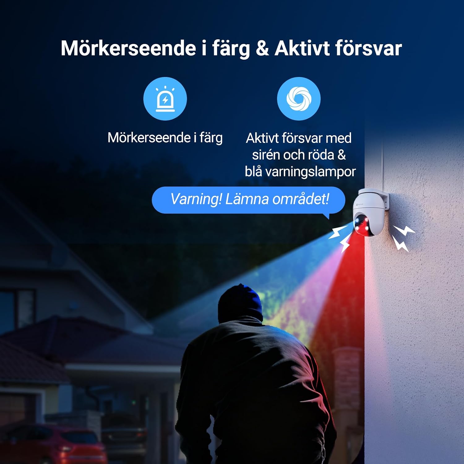 Detalle de EZVIZ C8c 3MP 2PK utomhuskameror med 2K, AI-spårning och färgnattsyn
