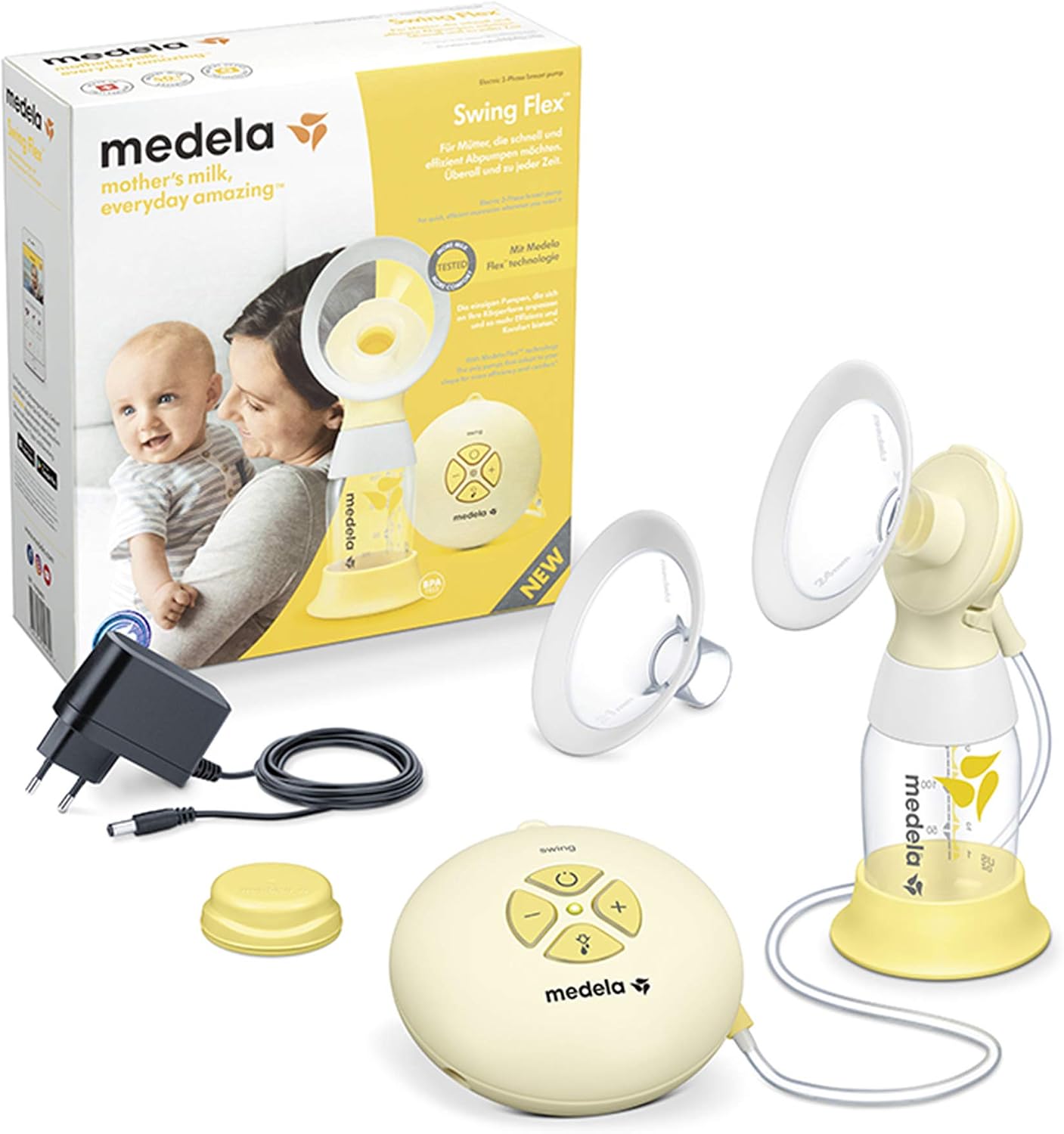 Thumbnail 5 de Medela Swing Flex Tire-lait électrique simple pompage – compact avec téterelles PersonalFit Flex et 2-Phase Expression