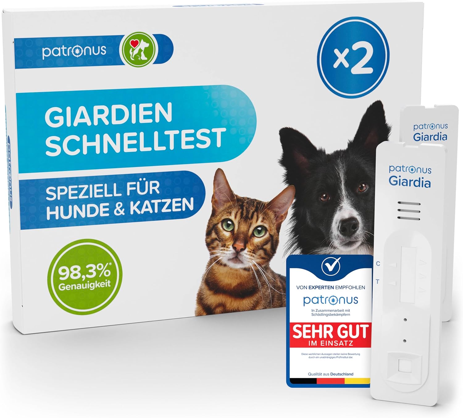 Patronus Giardien Schnelltest Hund & Katze 2X