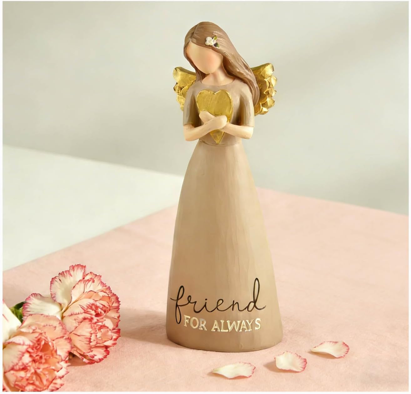 Detalle de DurableDelights Friend for Always Angel Figurine, Taupe Resin Keepsake