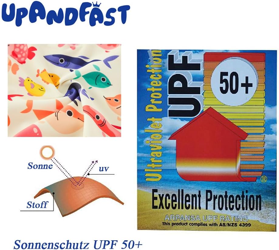 Thumbnail 5 de upandfast Baby Badeanzug mit Sonnenhut (UPF 50+) – langärmelig mit Reißverschluss-Garage