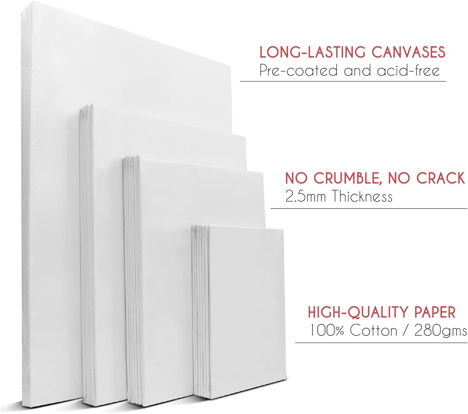 Thumbnail 2 de Canvas for Painting: 28-Canvas Set in Multi Sizes (13x18 to 30x40 cm) for All Types of Painting