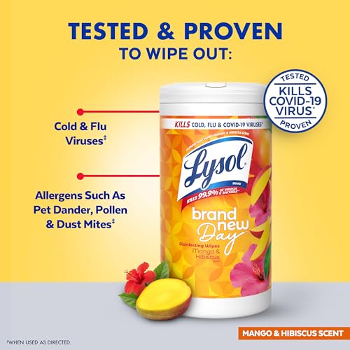 Thumbnail 1 de Lysol Disinfecting Wipes, Multi-Surface, Lavender + Mango, 80 ct (4 Pack)