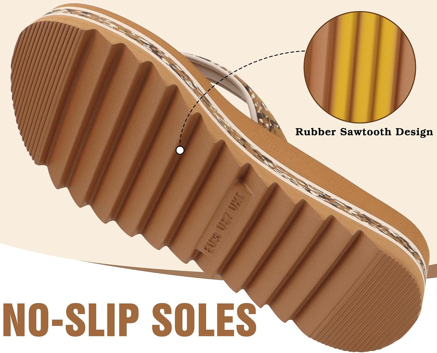 Thumbnail 5 de ONCAI Women's Flip Flops: Fashion Platform Wedge Sandals for Summer Comfort