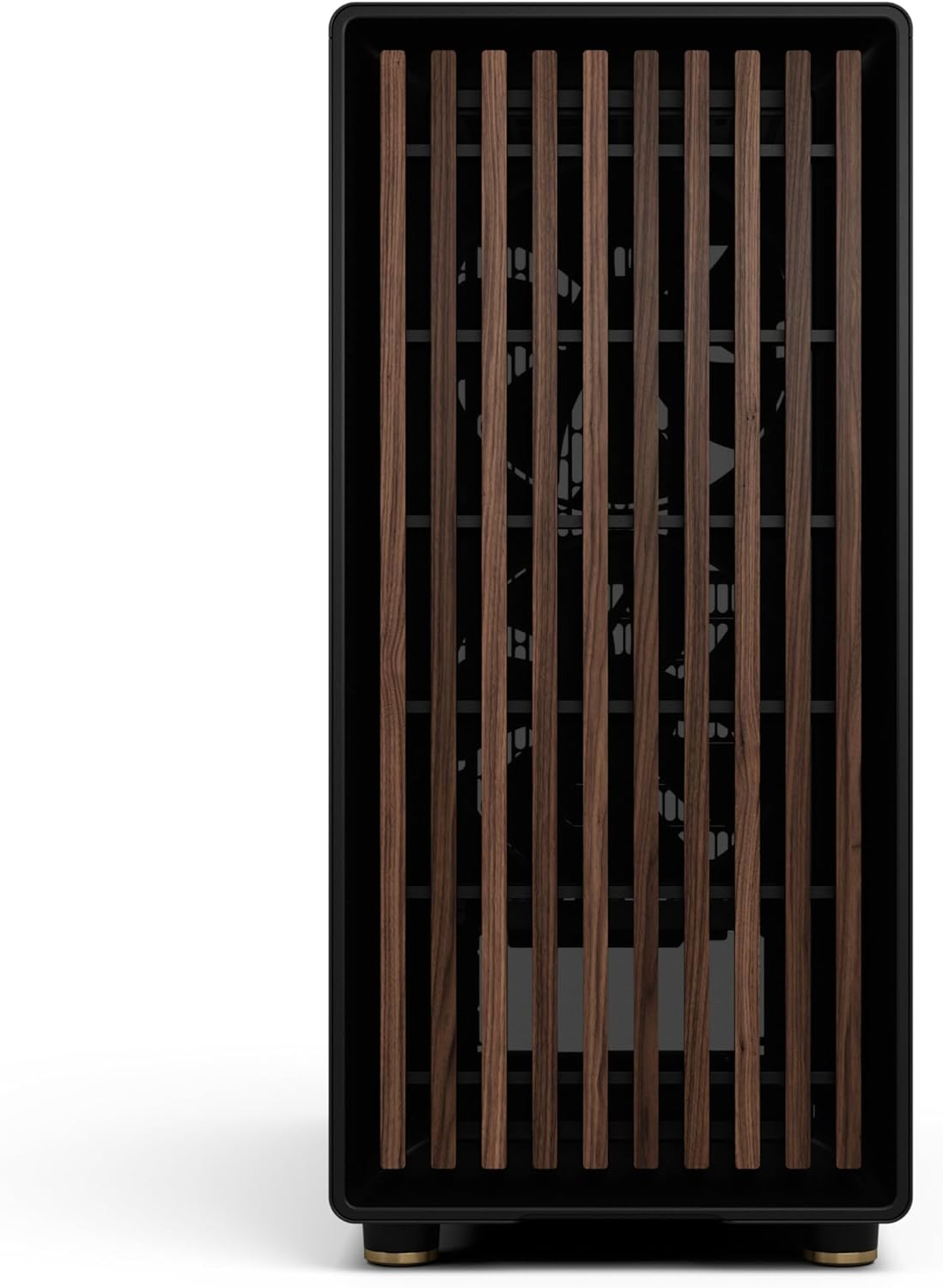 Detalle de Fractal Design North Walnut Front ATX Mid Tower PC Case with Mesh Panels and 2x 140mm Fans