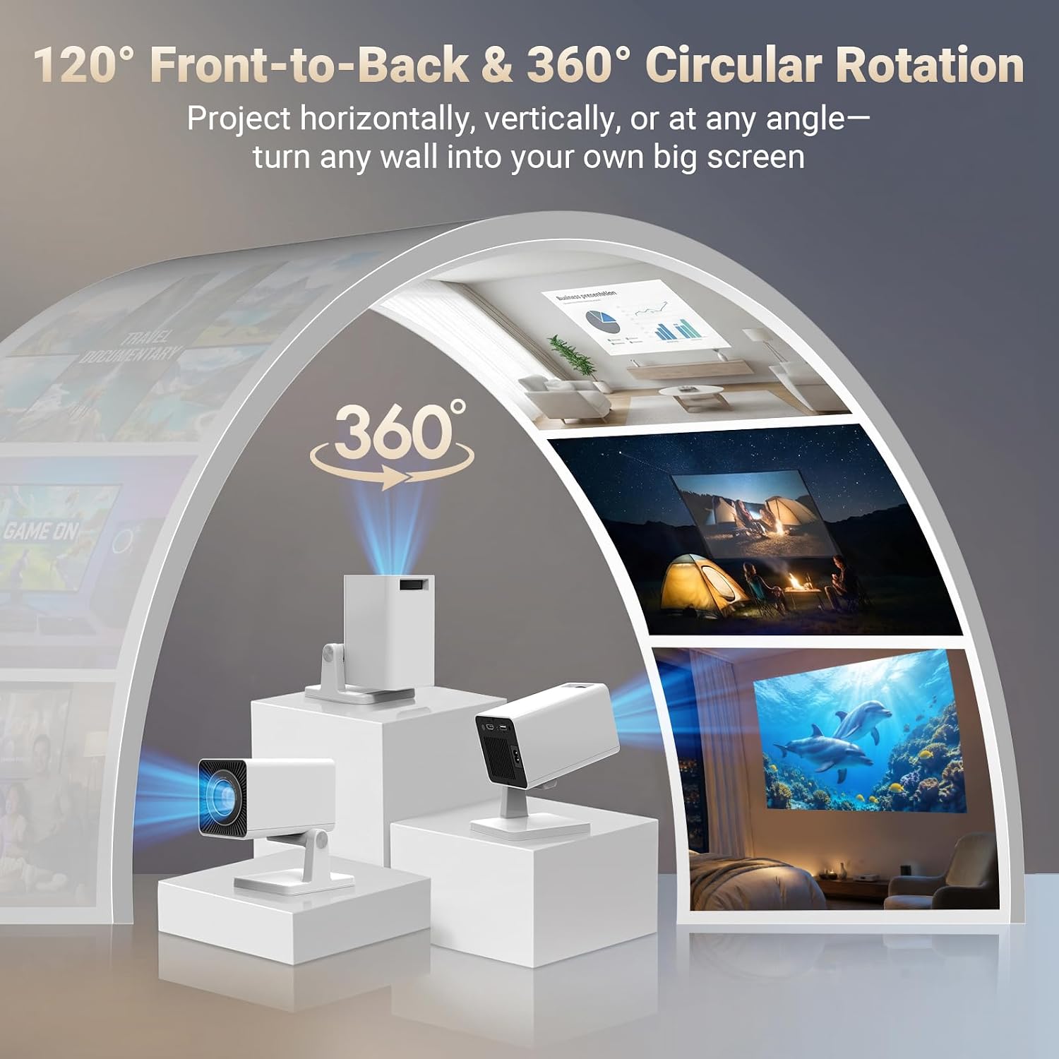 Detalle de Mini Projector for Bedroom Ceiling: Smart Portable Android Projector