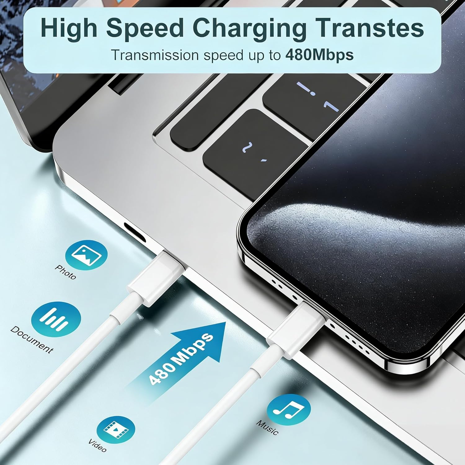 Detalle 2 de iPhone Charger USB C Cable 3M 60W