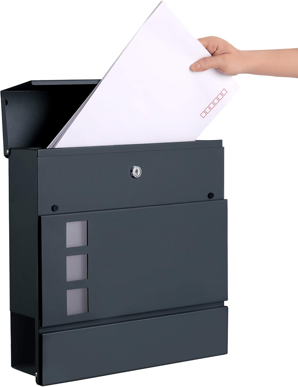 Detalle de Songmics GMB052G01 Briefkasten XXL anthrazit