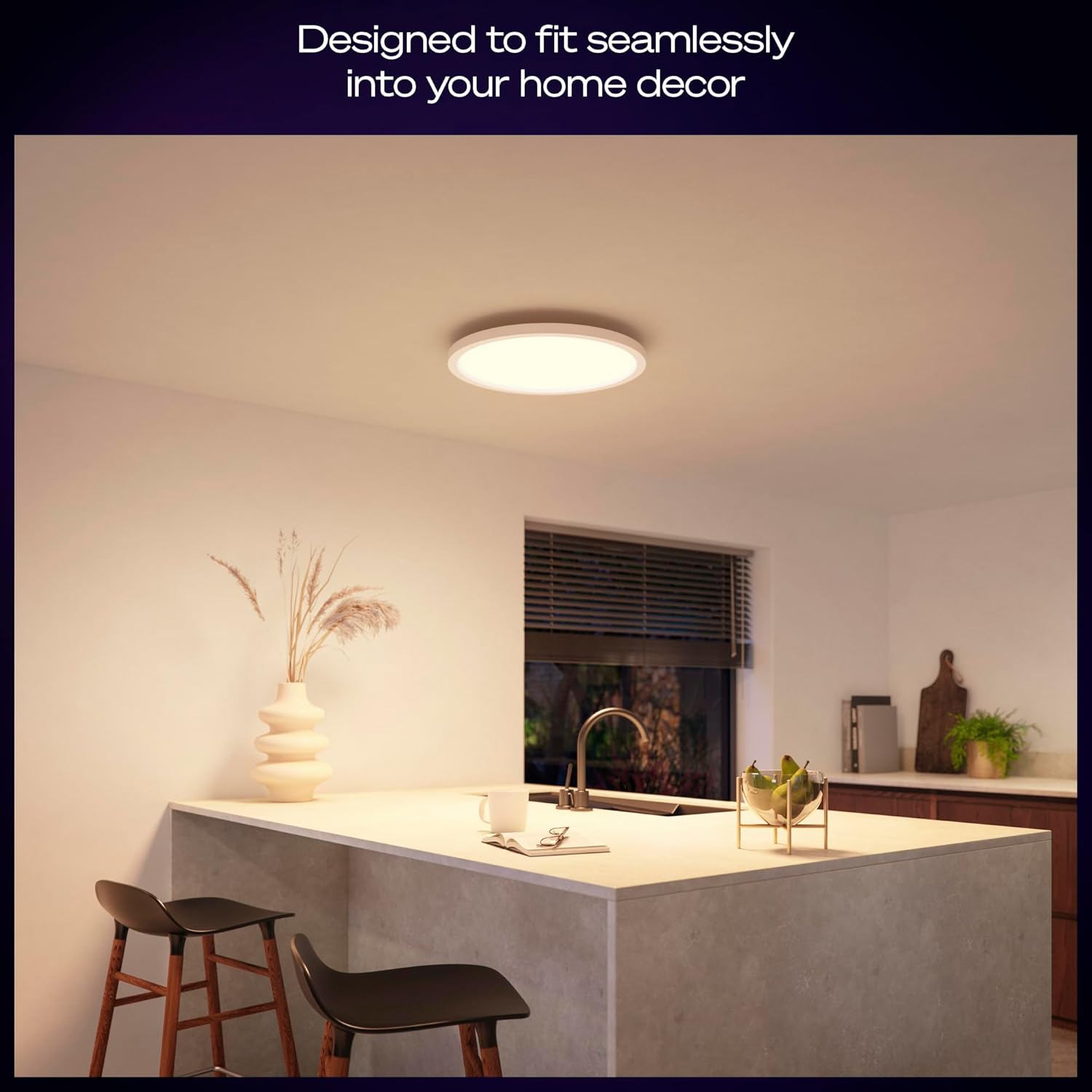 Thumbnail 2 de Philips Hue Devote Smart LED Panel Light (Round 30cm) – White Frame, 2 Pack